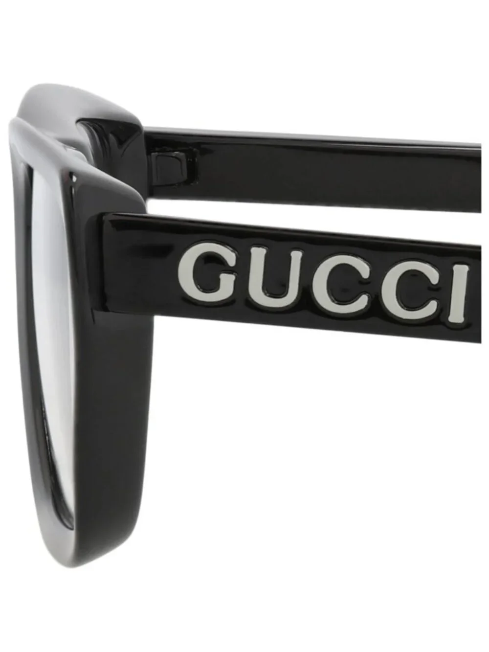 New Gucci Women's Eyeglasses Square Rectangle Injection Frame Mens Black Black